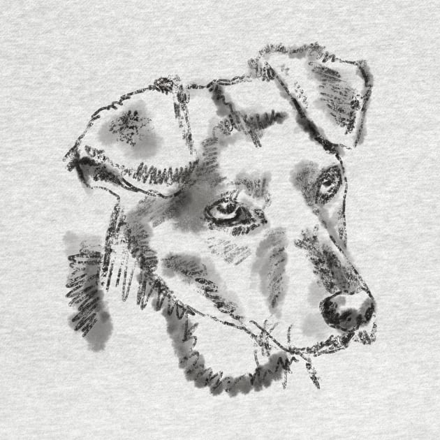 Jack Russell Terrier T-Shirt Dog Lovers Art Sketch Graphic Tee Shirt by joannejgg